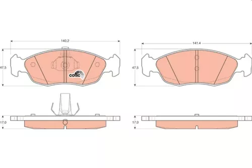 TRW Brake Pad Set, disc brake (GDB1322)