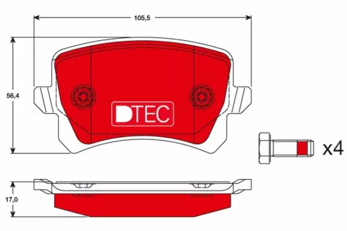 TRW Brake Pad Set, disc brake (GDB1763DTE)