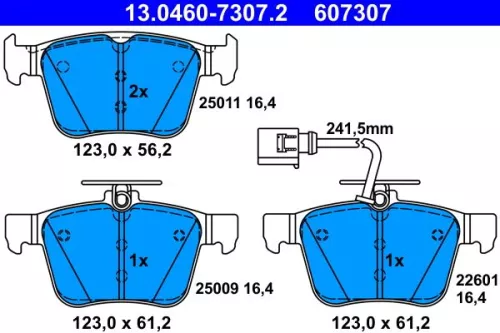ATE Brake Pad Set, disc brake (13.0460-7307.2)