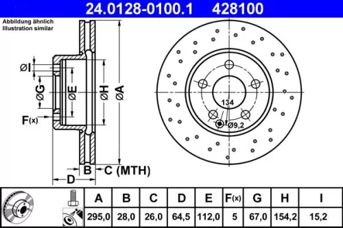 ATE Brake Disc (24.0128-0100.1)