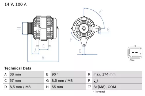 BOSCH Alternator (0986083200)