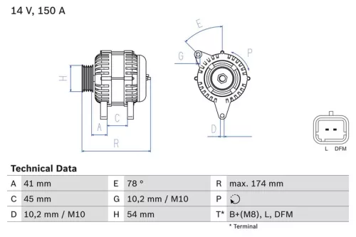 BOSCH Alternator (0986083890)
