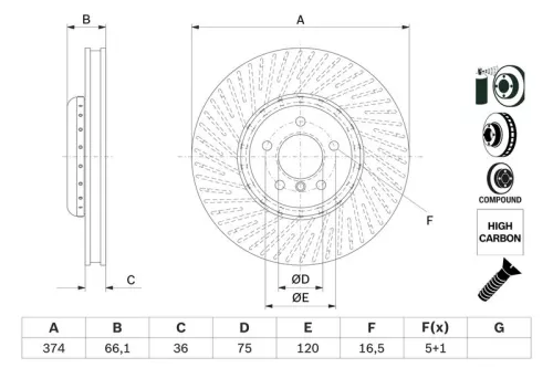 BOSCH Brake Disc (0986479E28)