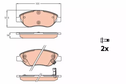 TRW Brake Pad Set, disc brake (GDB2228)