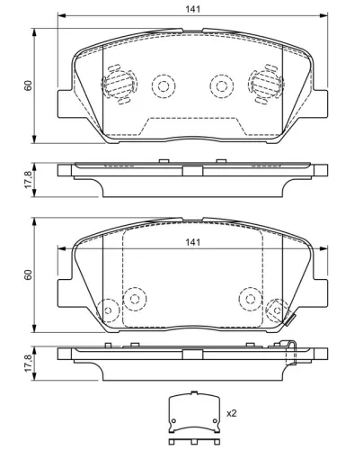 BOSCH Brake Pad Set, disc brake (0986494671)