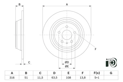 BOSCH Brake Disc (0986479D86)