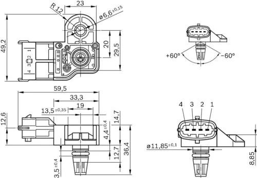 BOSCH Sensor, boost pressure (0281006051)