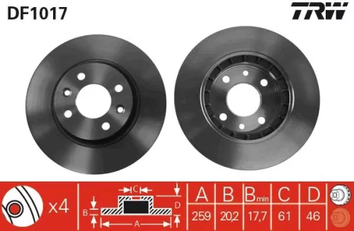 TRW Brake Disc (DF1017)