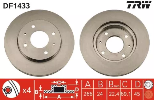 TRW Brake Disc (DF1433)