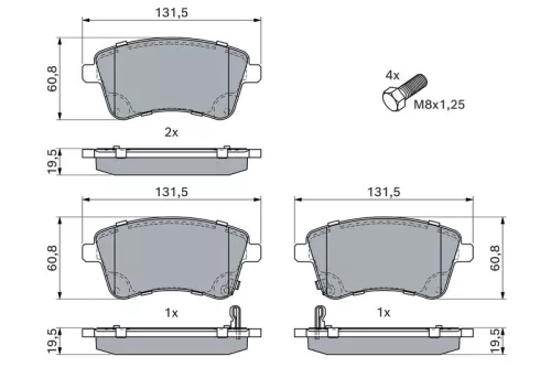 BOSCH Brake Pad Set, disc brake (0986494552)