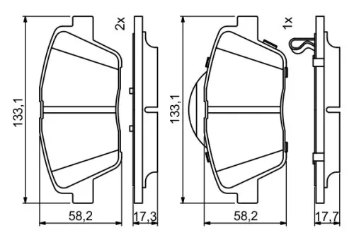 BOSCH Brake Pad Set, disc brake (0986494755)