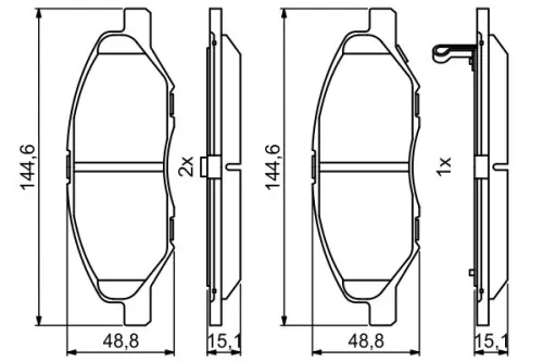 BOSCH Brake Pad Set, disc brake (0986494867)