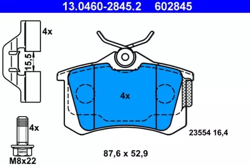 ATE Brake Pad Set, disc brake (13.0460-2845.2)