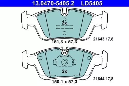 ATE Brake Pad Set, disc brake (13.0470-5405.2)