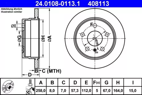 ATE Brake Disc (24.0108-0113.1)