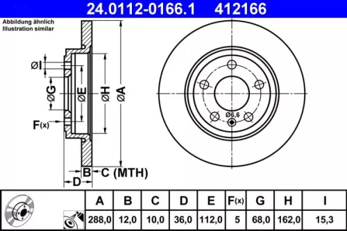 ATE Brake Disc (24.0112-0166.1)