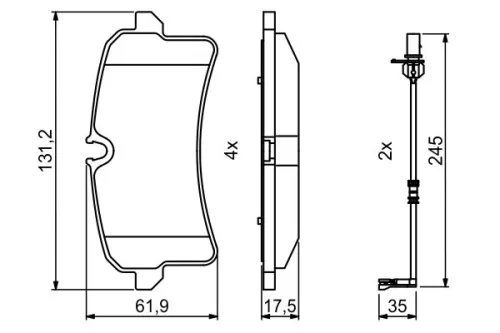 BOSCH Brake Pad Set, disc brake (0986494842)