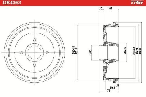TRW Brake Drum (DB4363)