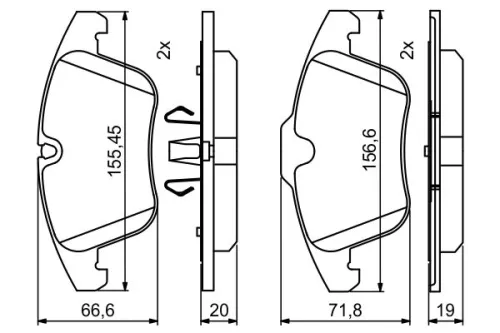 BOSCH Brake Pad Set, disc brake (0986494830)
