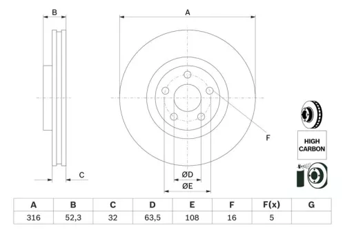 BOSCH Brake Disc (0986479D48)