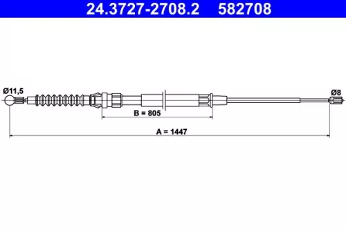 ATE Cable Pull, parking brake (24.3727-2708.2)