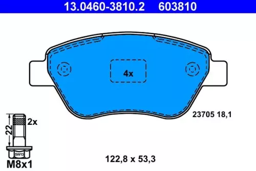 ATE Brake Pad Set, disc brake (13.0460-3810.2)
