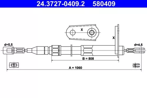 ATE Cable Pull, parking brake (24.3727-0409.2)