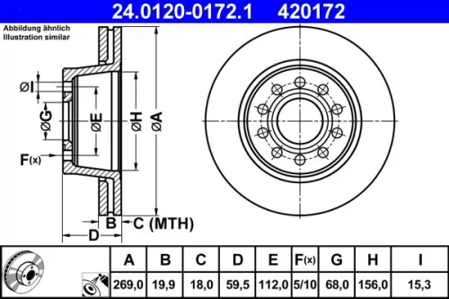 ATE Brake Disc (24.0120-0172.1)