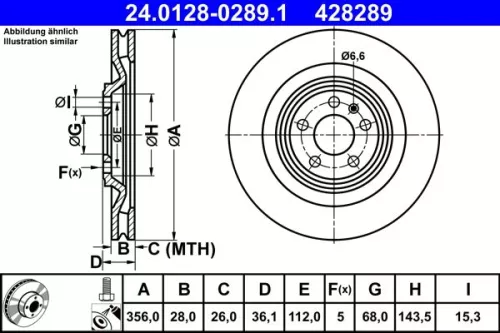 ATE Brake Disc (24.0128-0289.1)