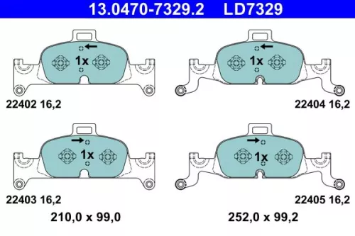 ATE Brake Pad Set, disc brake (13.0470-7329.2)