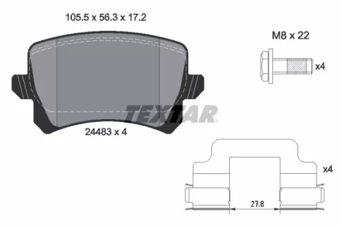 TEXTAR Brake Pad Set, disc brake (2448302)
