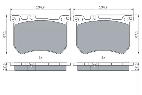 BOSCH Brake Pad Set, disc brake (0986494985)