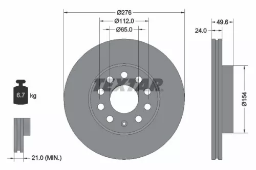 TEXTAR Brake Disc (92271905)