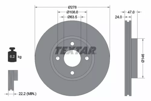 TEXTAR Brake Disc (92075400)