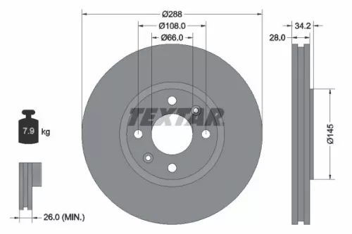 TEXTAR Brake Disc (92107800)
