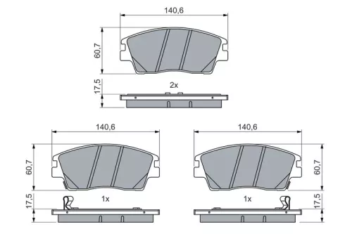 BOSCH Brake Pad Set, disc brake (0986460076)
