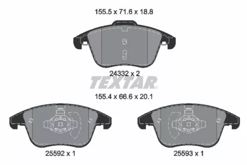 TEXTAR Brake Pad Set, disc brake (2433205)