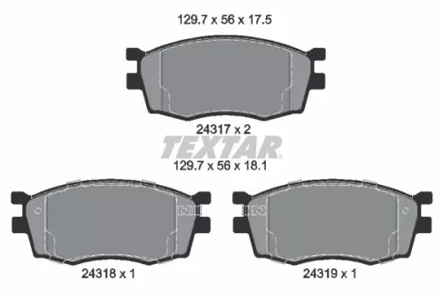 TEXTAR Brake Pad Set, disc brake (2431701)