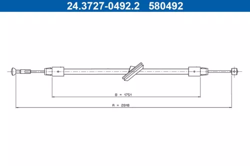 ATE Cable Pull, parking brake (24.3727-0492.2)