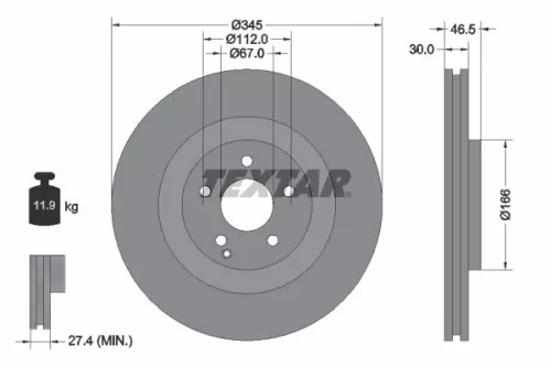 TEXTAR Brake Disc (92123603)