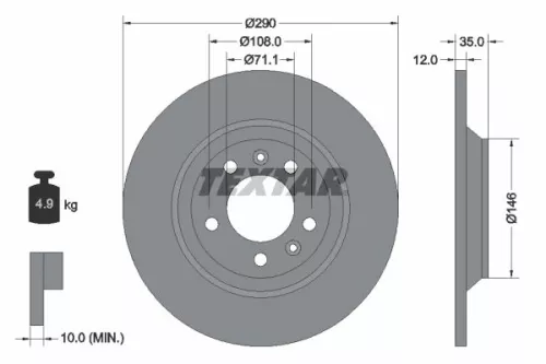 TEXTAR Brake Disc (92129603)