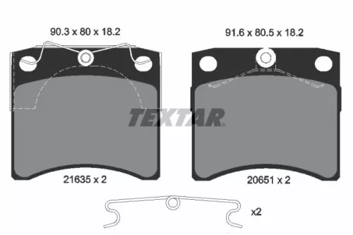 TEXTAR Brake Pad Set, disc brake (2163501)