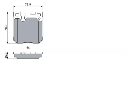 BOSCH Brake Pad Set, disc brake (0986424755)