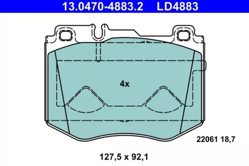 ATE Brake Pad Set, disc brake (13.0470-4883.2)