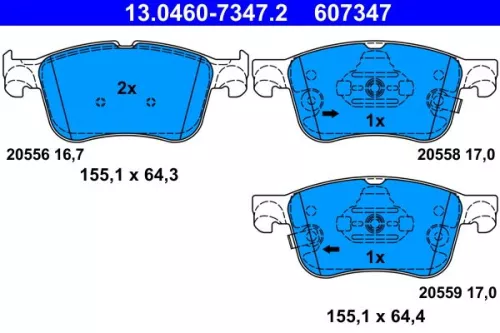ATE Brake Pad Set, disc brake (13.0460-7347.2)