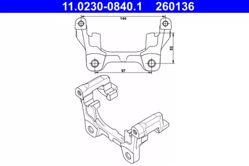 ATE Bracket, brake caliper (11.0230-0840.1)