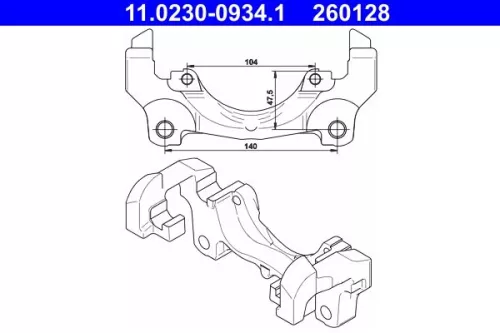 ATE Bracket, brake caliper (11.0230-0934.1)