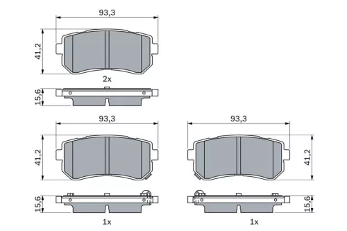 BOSCH Brake Pad Set, disc brake (0986424956)
