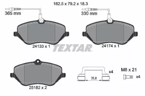 TEXTAR Brake Pad Set, disc brake (2413303)