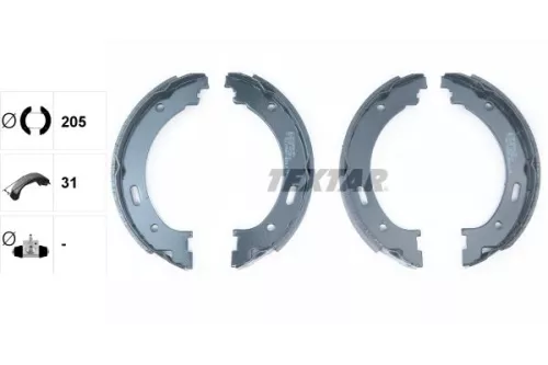 TEXTAR Brake Shoe Set, parking brake (91073300)